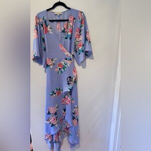 Dance & Marvel Lavender Floral Wrap Maxi Dress